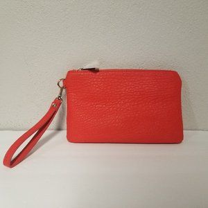 Womens Express Red Wristlet Wallet with Removable Pouch and Strap